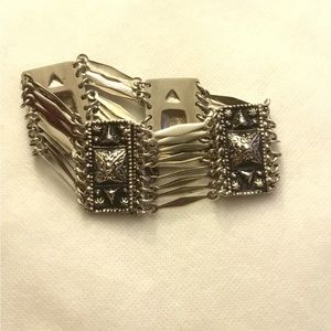 Vintage Sterling Silver Aztec Bracelet